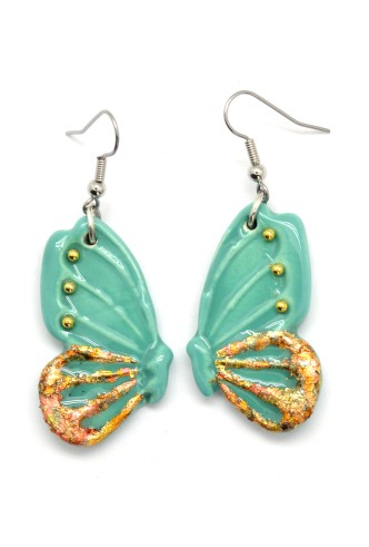 Shiny Ceramic Butterfly Earrings
